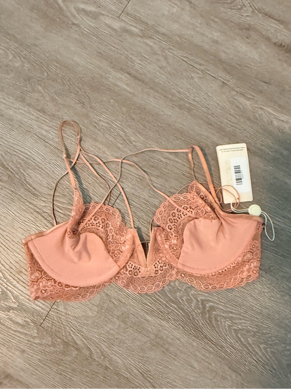 For Love and Lemons Blush Strappy Lacey Bralette